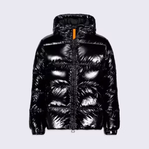 Doudoune à capuche coupe droite nylon glossy Vianney Bright